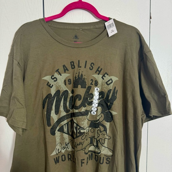 NWT. Disney Mickey Mouse tee. Size: 2XL. olive green t-shirt established 1928 - Picture 1 of 11